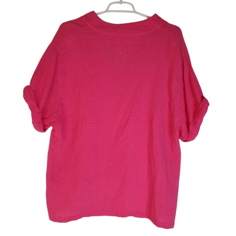 Xirena Avery 100% Cotton Gauze Muslin Top Hot Pink Size‎ M - Picture 5 of 13